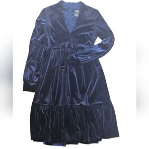 TAYLOR Velvet Mini Royal Dark Blue Dress Size 2